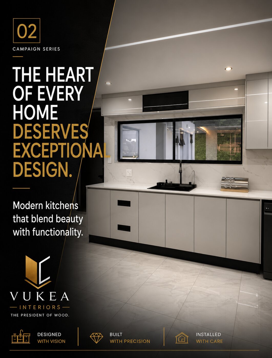 Concept: modern kitchen with marble island and pendant lighting